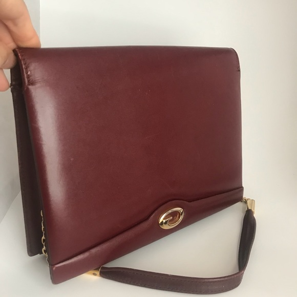 Handbags - Vintage Oxblood Leather Shoulder Bag